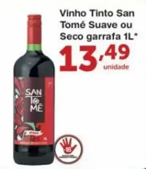 Roldão Vinho Tinto San Tome Seco ou Suave 1L oferta