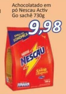 Supermercados Savegnago Achocolatado em po Nescau Activ Go Sache 730g oferta
