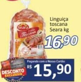 Supermercados Savegnago Linguica toscana Seara 1kg oferta