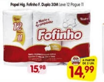 Cercadão Papel Hig. Fofinho F. Dupla 30m oferta