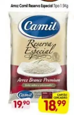 Cercadão Arroz Camil Reserva Especial Tipo 1 5kg oferta