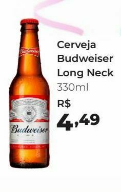 Peruzzo Cerveja budweiser long neck 330ml oferta