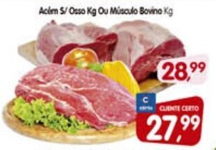 Cercadão Acem s/ Osso 1kg ou Musculo Bovino 1kg oferta