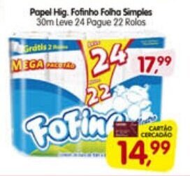 Papel hig. Fofinho Folha Simples