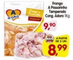 Cercadão Frango a Passarinho Temperado cong. Adoro 1kg oferta