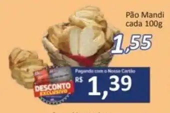 Supermercados Savegnago Pao Mandi cada 100g oferta