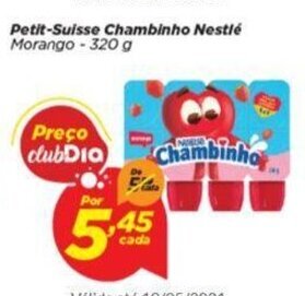 Dia Petit Suisse Chambinho Nestle 320g oferta
