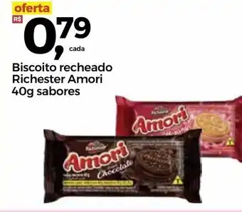 Frangolândia Biscoito Recheado Richester Amori 40g sabores oferta