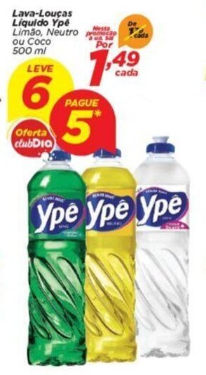 Dia Lava Loucas Liquido Ype 500ml oferta