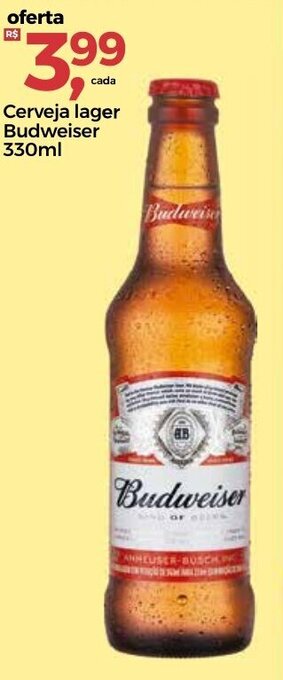 Frangolândia Cerveja lager Budweiser 330ml oferta
