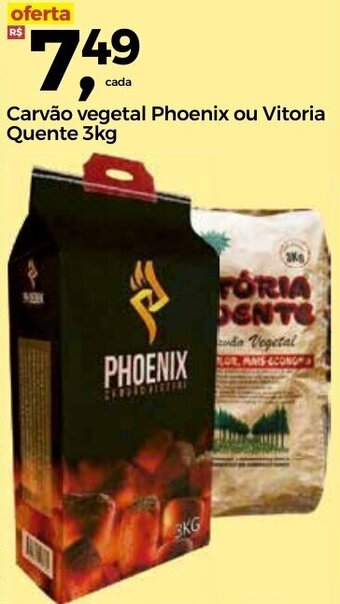 Frangolândia Carvao Vegetal Phoenix ou Vitoria Quente 3kg oferta