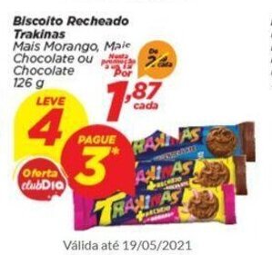 Dia Biscoito Recheado Trakinas 126g oferta