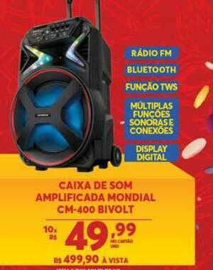 Caixa De Som Amplificada Mondial Cm-400 Bivolt
