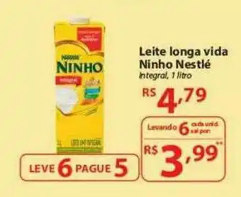 Nacional Leite Longa Vida Ninho Nestlé Leve 6 Pague 5 oferta