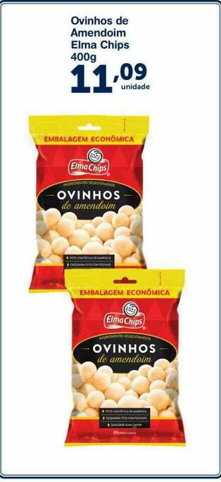 Roldão Ovinhos De Amendoim Elma Chips oferta