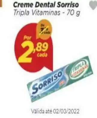 Creme Dental Sorriso Tripla Vitaminas