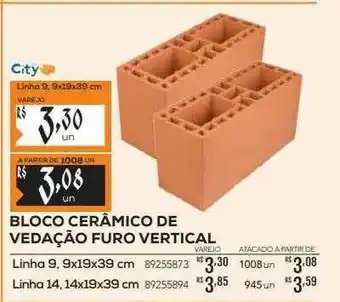 Obramax Bloco Cerâmico De Vedação Furo Vertical oferta