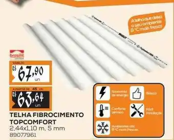 Telha Fibrocimento Topcomfort