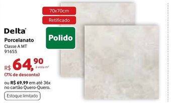 Quero Quero Delta Porcelanato 70x70cm oferta