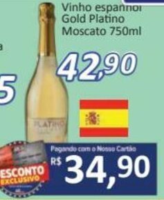 Supermercados Savegnago Vinho espanhol Gold Platino Moscato 750ml oferta