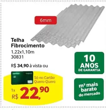 Quero Quero Telha Fibrocimento 1.22x1.10m oferta