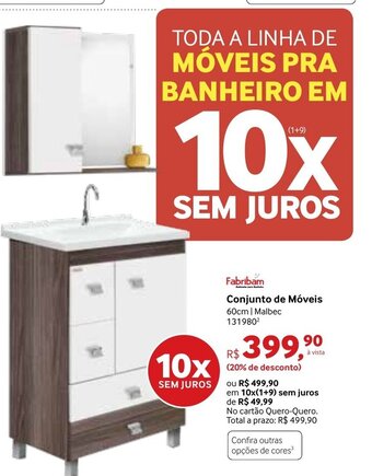 Quero Quero Conjunto de Moveis 60cm oferta