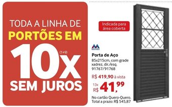 Quero Quero Porta de Aco 85x215cm oferta