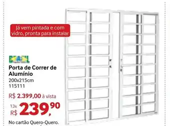 Quero Quero Porta de Corner de Aluminio 200x215cm oferta