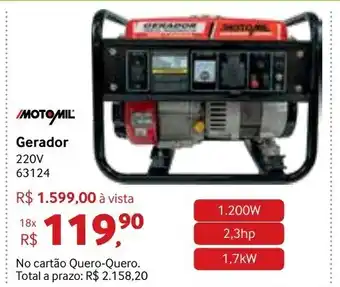 Quero Quero Gerador 220V 2.3hp oferta