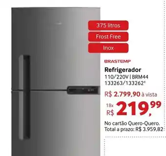 Quero Quero Brastemp Refrigerador 375L oferta