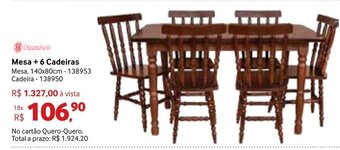 Quero Quero Mesa + 6 Cadeiras oferta