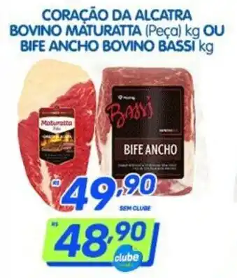 Prezunic Coracao da Alcatra Bovino Maturatta 1kg ou bife Ancho Bovino Bassi 1kg oferta