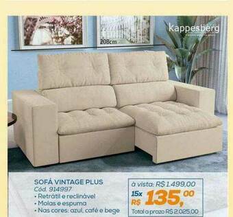 Lojas Colombo Sofá Vintage Plus Kappesberg oferta