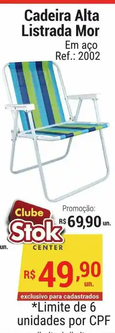 Stok Center Cadeira Alta Listrada Mor oferta
