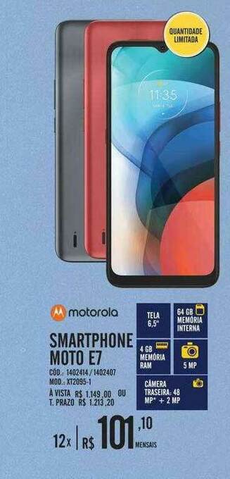 Zema Motorola Smartphone Moto E7 oferta
