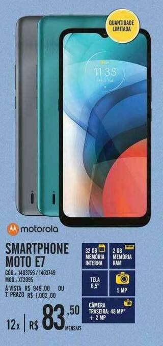 Zema Motorola Smartphone Moto E7 oferta