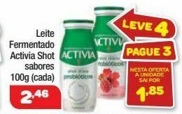 Costazul Supermercados Leite fermentado activia shot sabores 100g (cada) oferta
