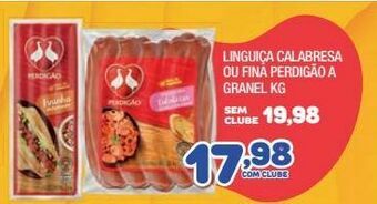 Costazul Supermercados Linguiça calabresa ou fina perdigão a granel kg oferta