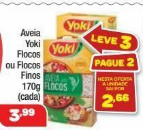Aveia yoki flocos ou flocos finos 170g (cada)