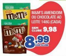 Costazul Supermercados M&m’s amendoim ou chocolate ao leite 148g (cada) oferta