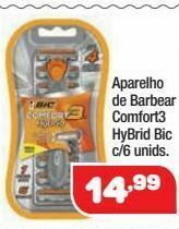 Costazul Supermercados Aparelho de barbear comfort3 hybrid bic c/6 unids oferta