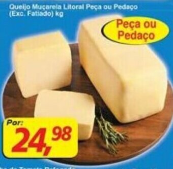 Supermercados Guanabara Queijo Mucarela Litoral peca pu pedaco 1kg oferta