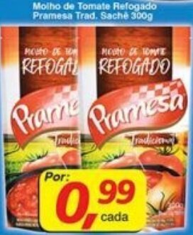 Supermercados Guanabara Molho de tomate Refogado Pramesa Trad. sache 300g oferta