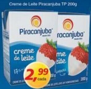 Supermercados Guanabara Creme de Leite Piracanjuba TP 200g oferta