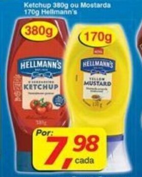 Supermercados Guanabara Ketchup 380g ou Mostarda 170g Hellmann's oferta
