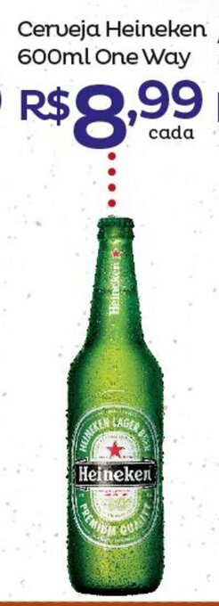 Super Lagoa Cerveja Heineken 600ml One Way oferta
