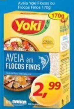 Supermercados Guanabara Aveia Yoki Flocos Ou Flocos Finos 170g oferta