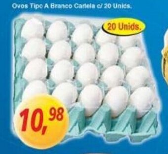 Supermercados Guanabara Ovos Tipo A Branco Cartela c/ 20 unids. oferta