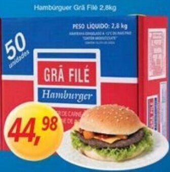 Supermercados Guanabara Hamburguer Gra file Caixa 2.8kg oferta