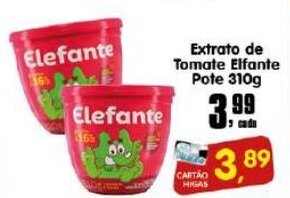 Higa's Supermercado Extrato de Tomate Elefante pote 310g oferta